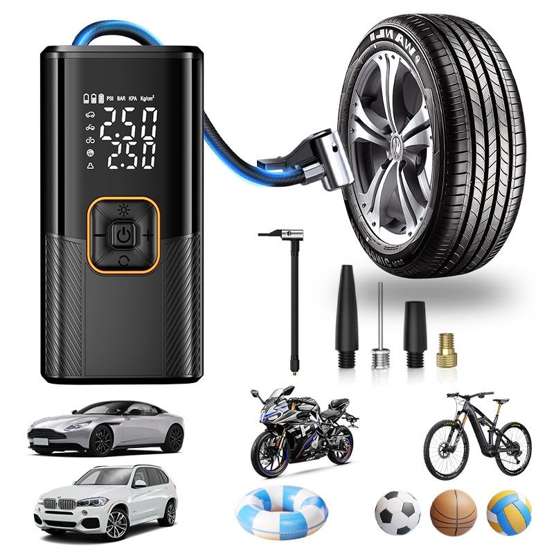 Dual-Power Car Wireless Air Pump USB Charging Tire Inflator for Car Motorcycle Electric Vehicle Bicycle Basketball