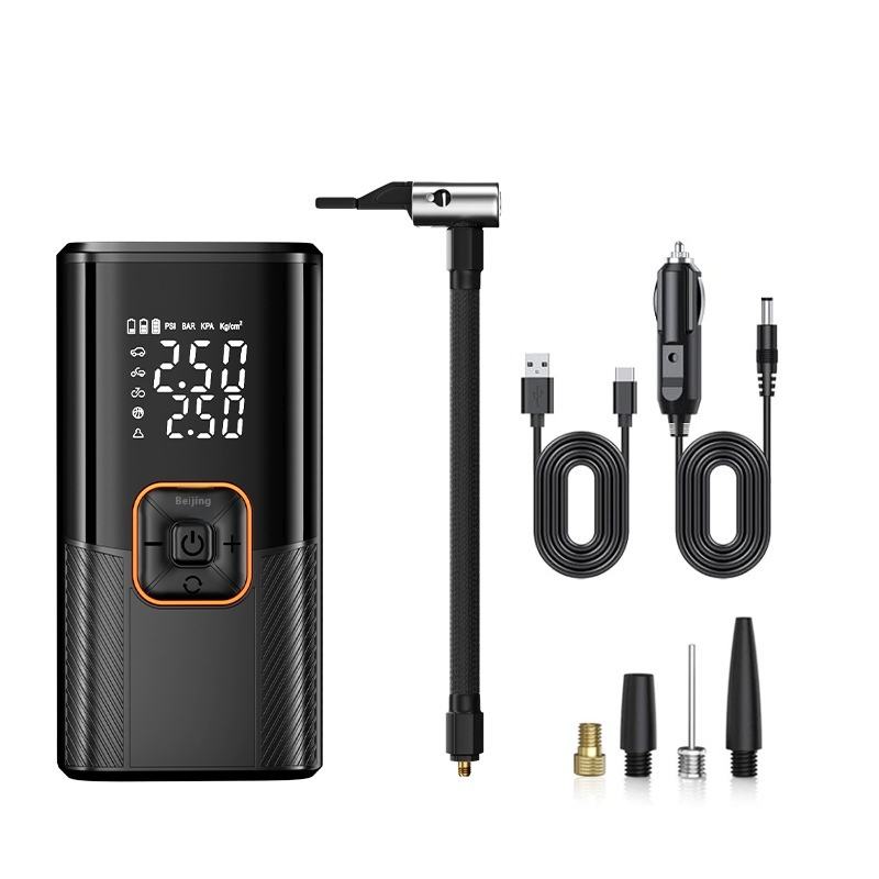 Dual-Power Car Wireless Air Pump USB Charging Tire Inflator for Car Motorcycle Electric Vehicle Bicycle Basketball