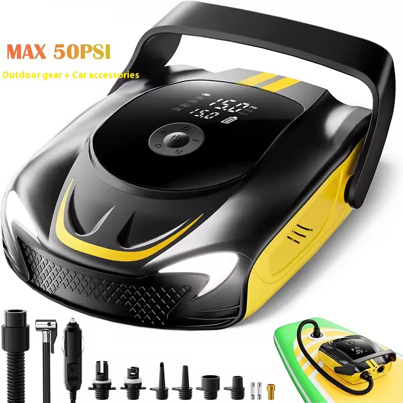 New 50PSI Portable Electric Vehicle Mounted Inflatable Pump for Outdoor Tent SUP Pulp Board Kayak-tire Inflator