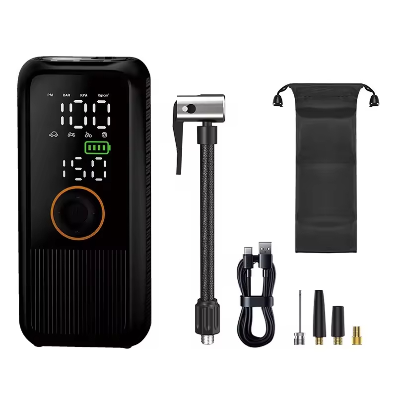 Portable Mini Electric Tire Inflator with Digital Display Wireless Fast Charging for Car and Motorcycle Tyre Inflation
