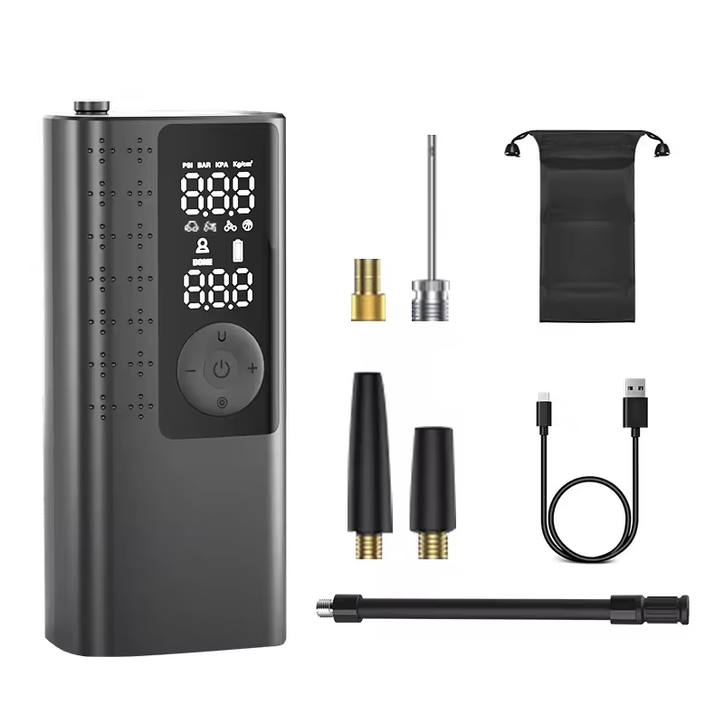 Portable Intelligent Digital Display Tire Inflator Mini Electric Car_Motorcycle Pump with Fast Wireless Charging