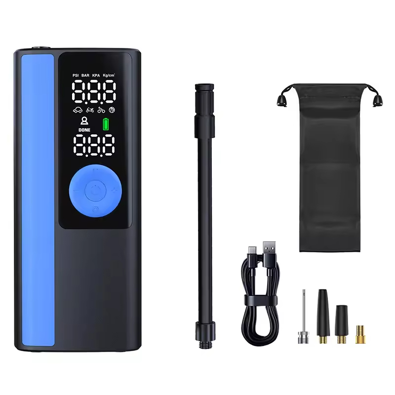 USB Type-C LED Emergency Light Tire Inflator Pump 150PSI 80W High Power Smart Fill-Stop Digital Display Inflator Pump