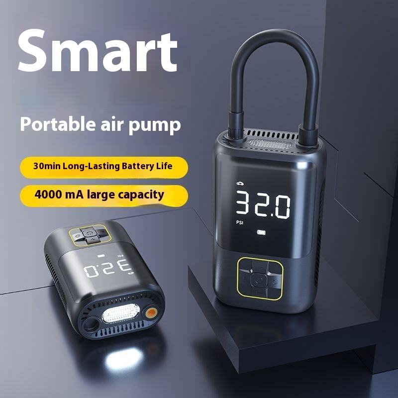 150psi High Pressure Durable Mini Portable Air Compressor Smart Inflator Digital Display Rechargeable Tire Inflator Pump