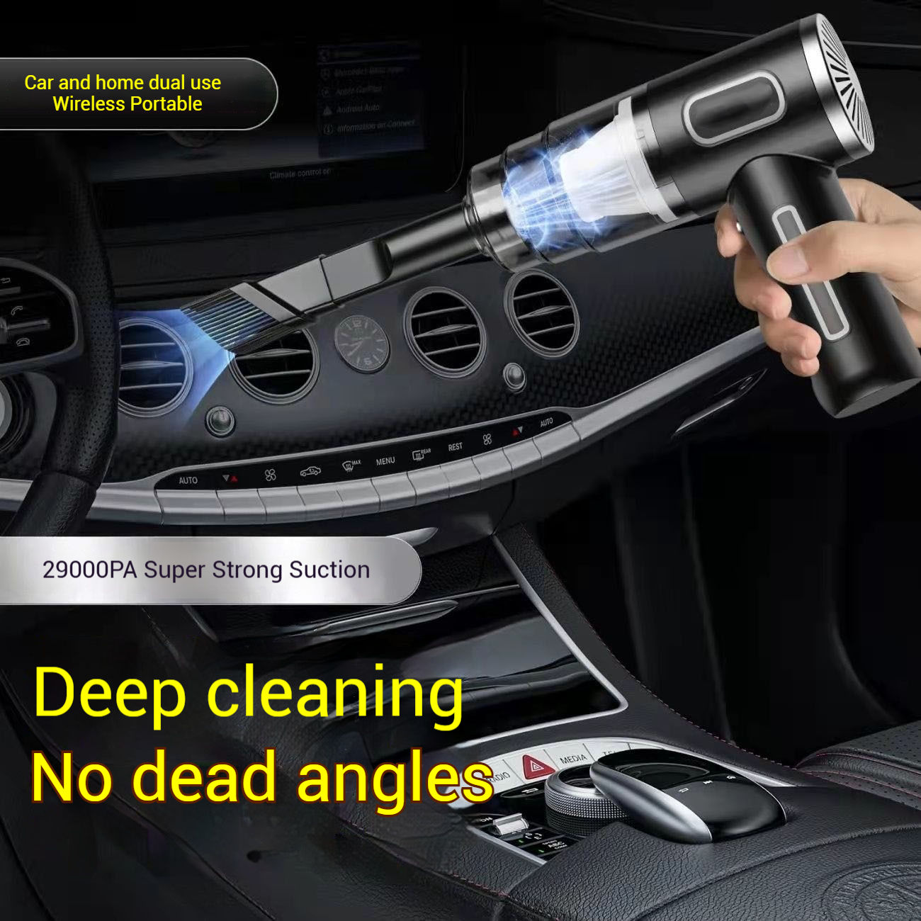 Car Battery Powered ABS Vacuum Cleaner Wireless Portable High Suction Household Handheld Dust Collector Small Mini Blower