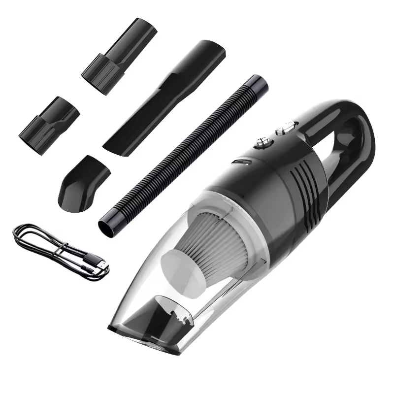 Car Handheld Portable USB Charging ABS Material Wet & Dry Dual-Use Mini Vacuum Cleaner for Household and Car Use